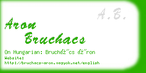 aron bruchacs business card